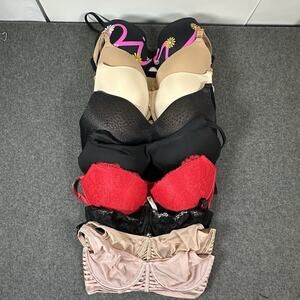 Lot of 9 Bras 34DD Victoria’s Secret Wacoal Push-up Sport T-Shirt Lace Mix